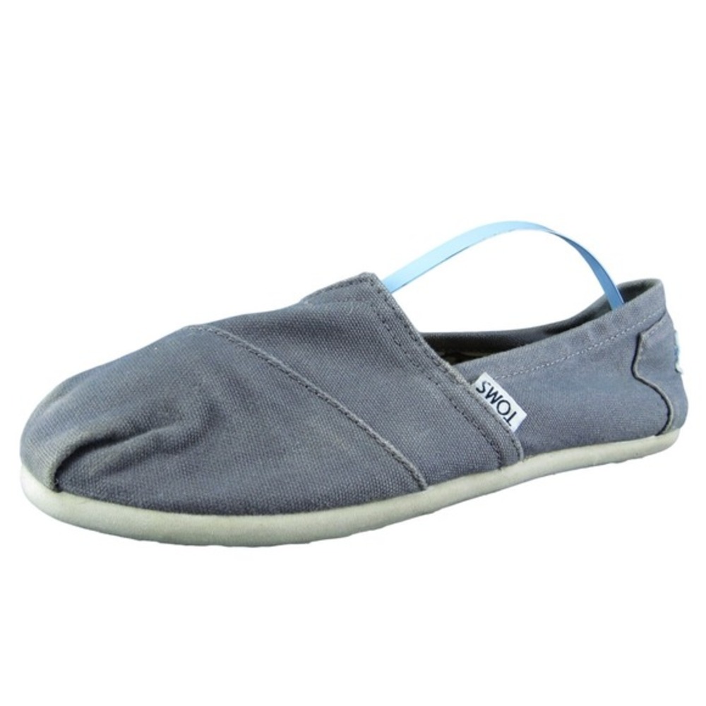 TOMS‎ Alpargata Women Flat Shoes Size 7 Casual Everyday Wear Gray Canvas Slip On